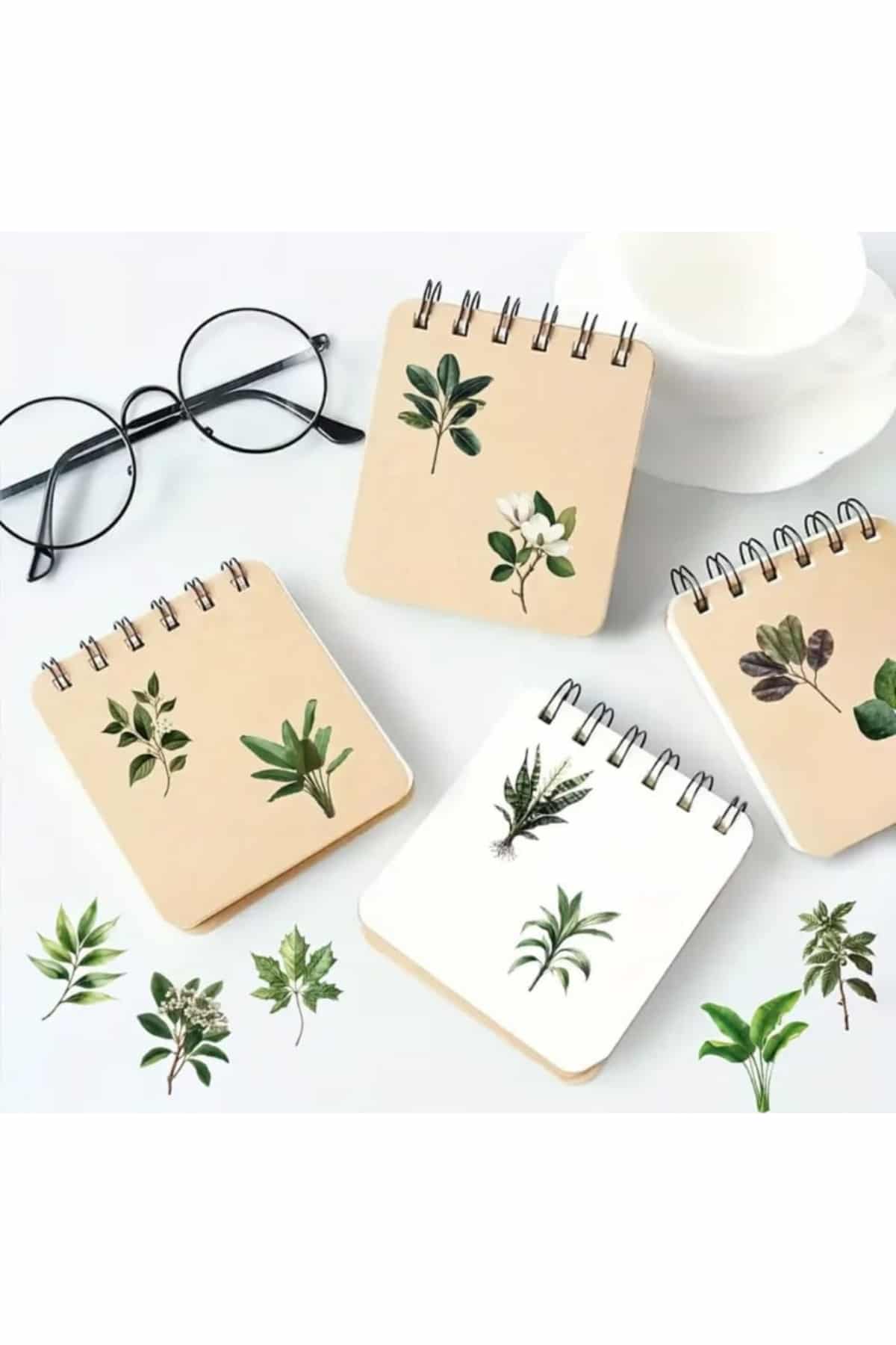 50 Adet Şeffaf Yaprak Sticker Seti Bullet Journal Scrapbook Şeffaf Sticker Laptop Ajanda Planlayıcı