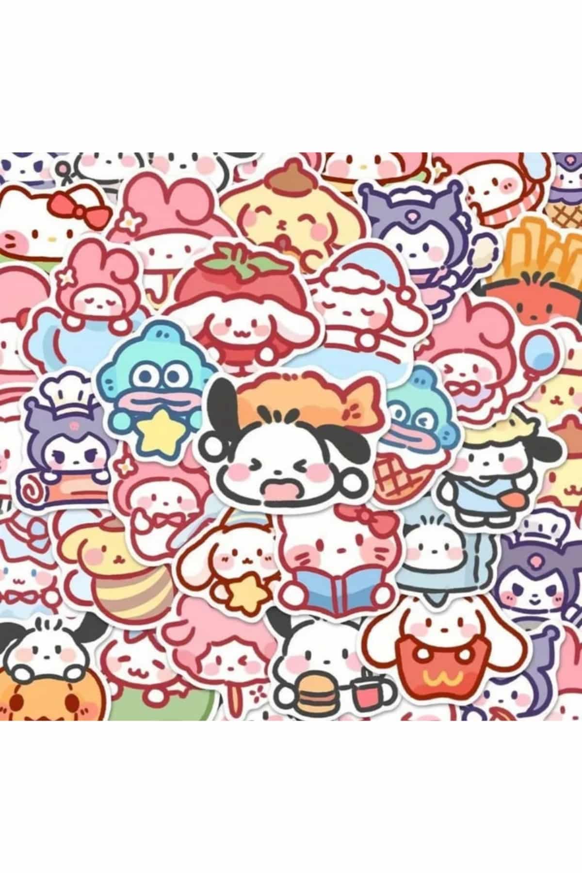 100 Adet Sanrio Sticker Seti Laptop Ajanda Planlayıcı Hello Kitty Kuromi Pompom Purin My Melody