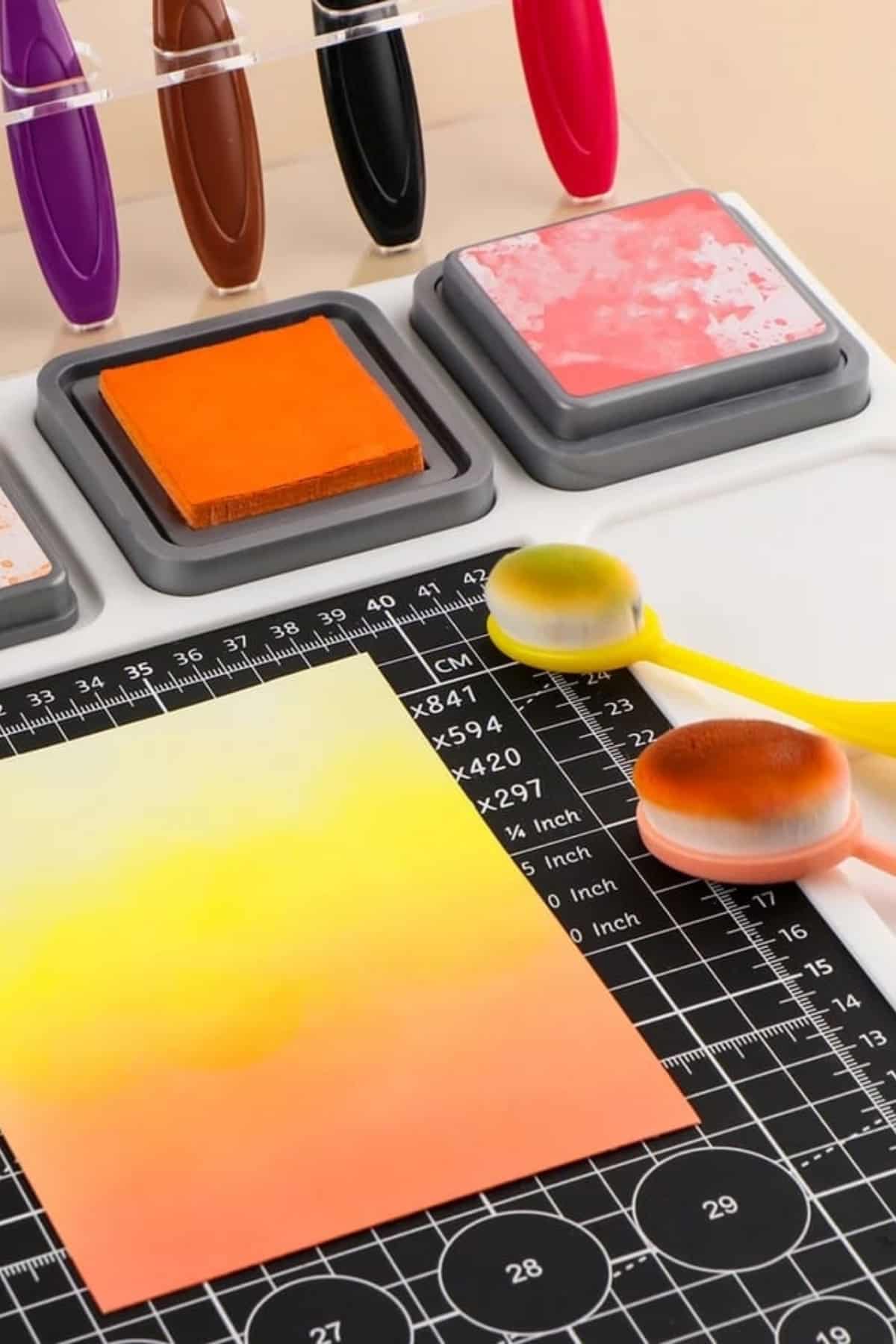 Mürekkep Karıştırma Fırçası Scrapbook Kaşık Fırça Saplı Fırça