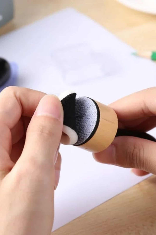 Ahşap Uçlu Mürekkep Karıştırma Süngeri 5 Adet Yedek Sünger Düz Sünger Scrapbook Bullet Jounal