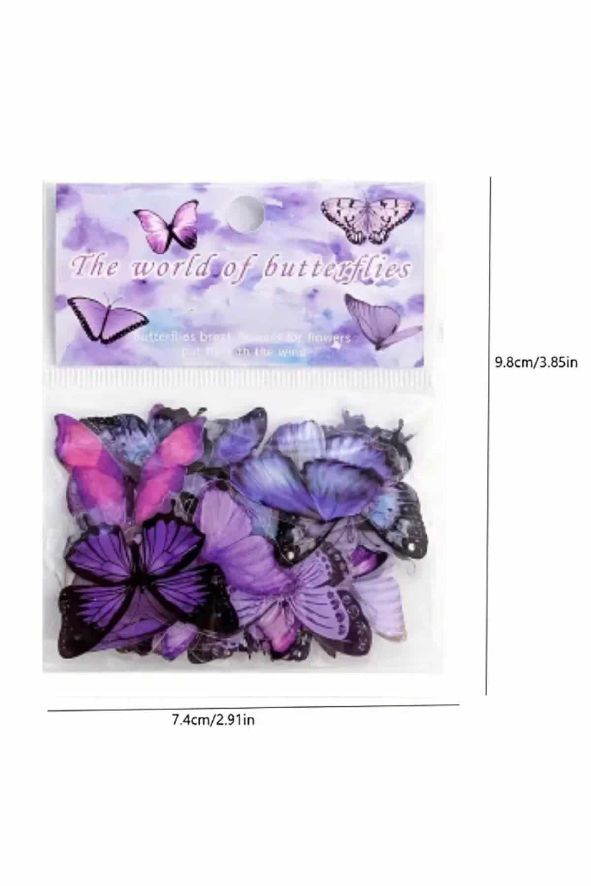 40 Adet Mor Kelebek Şeffaf Sticker Bullet Journal Scrapbook Laptop Ajanda Planlayıcı