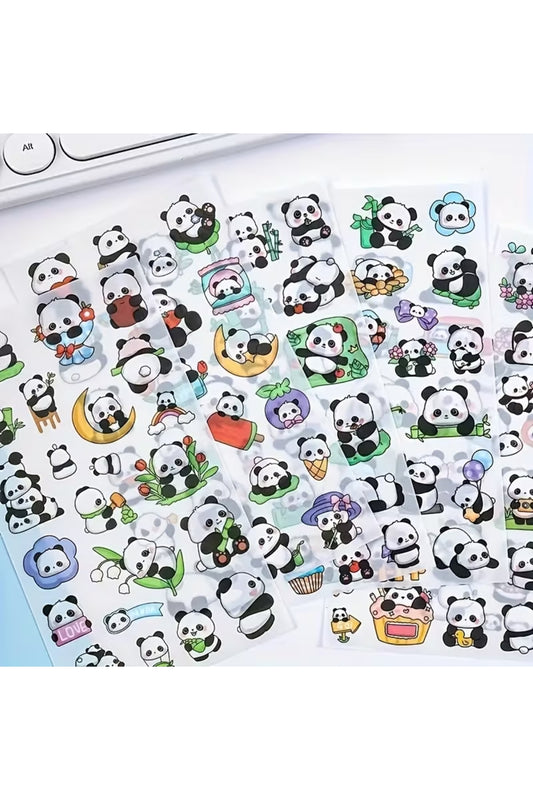 1 Sayfa 20 Adet Şeffaf Panda Sticker Sevimli Kawaii