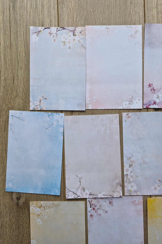 13 Adet Scrapbook Soft Pastel Sakura Temalı Scrapbook Kağıt Seti Bullet Journal Dekupaj Kağıdı