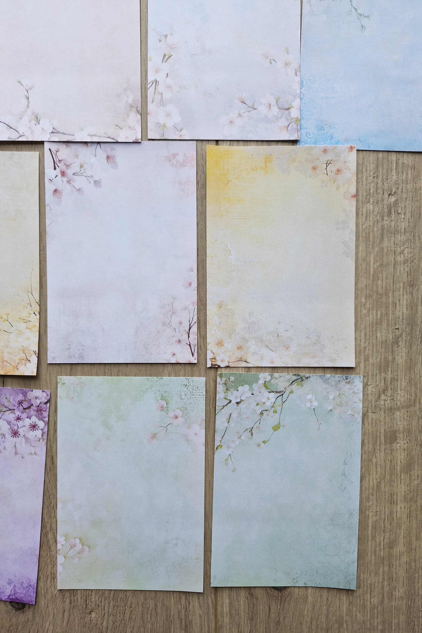 13 Adet Scrapbook Soft Pastel Sakura Temalı Scrapbook Kağıt Seti Bullet Journal Dekupaj Kağıdı