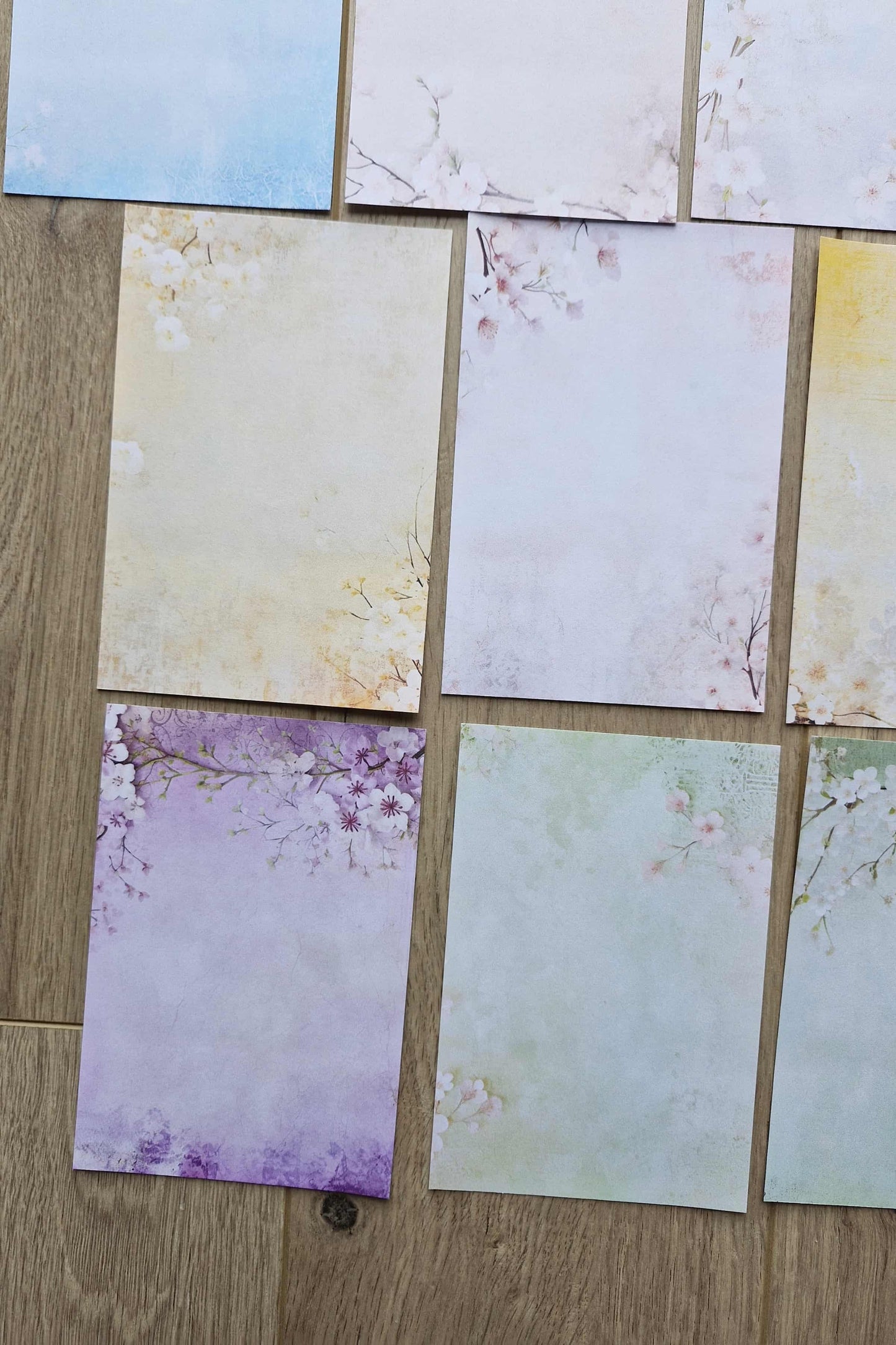 13 Adet Scrapbook Soft Pastel Sakura Temalı Scrapbook Kağıt Seti Bullet Journal Dekupaj Kağıdı