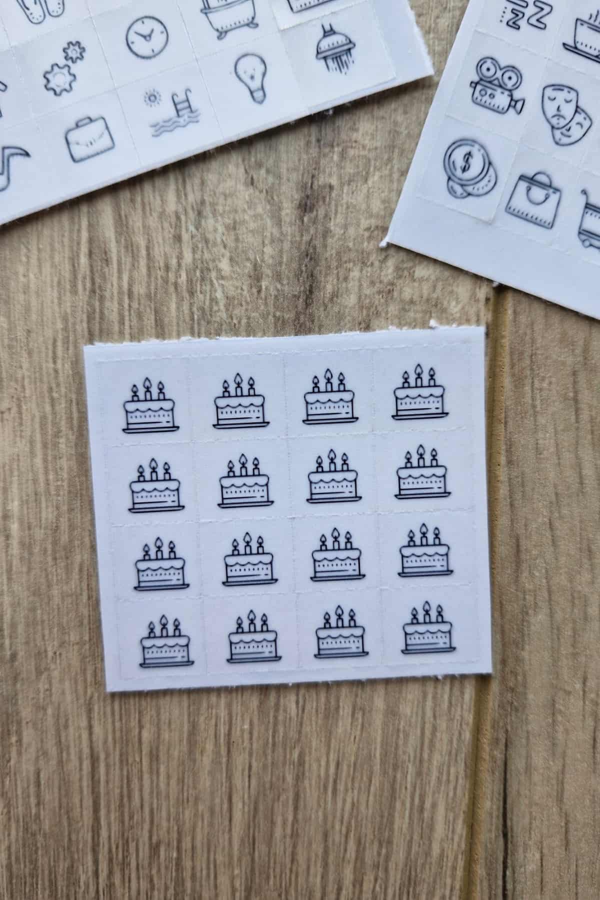 4 Parça 129 Adet Şeffaf İkon Sticker Seti Bullet Journal Ajanda Günlük Planlayıcı Kare Sticker