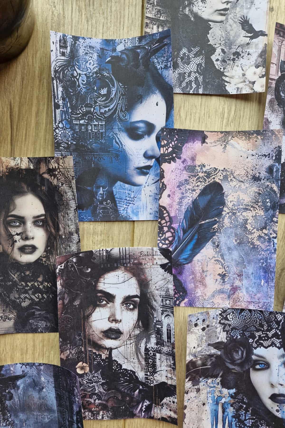 12 Adet Scrapbook Gothic Girl Temalı Scrapbook Kağıt Seti Bullet Journal Dekupaj Kağıdı Gotik Kız