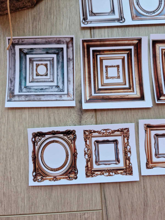 34 Adet Çerçeve Sticker Seti Altın Varak Çerçeve Sticker Yuvarlak Çerçeve Kare