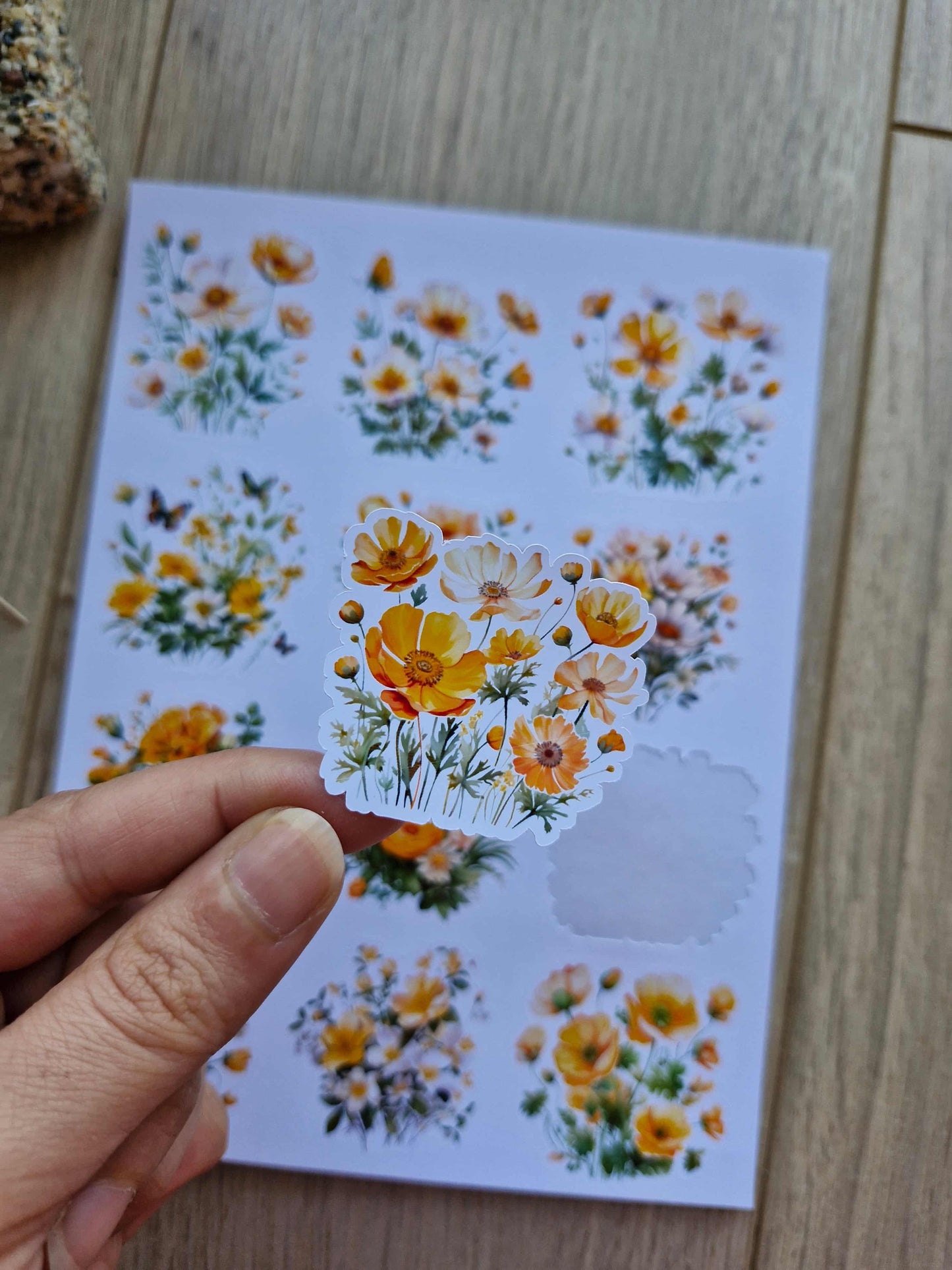 4 Sayfa 25 Adet Sarı Temalı Sticker Seti Ayçiçeği Kız Sticker Çiçek Ağaç Country
