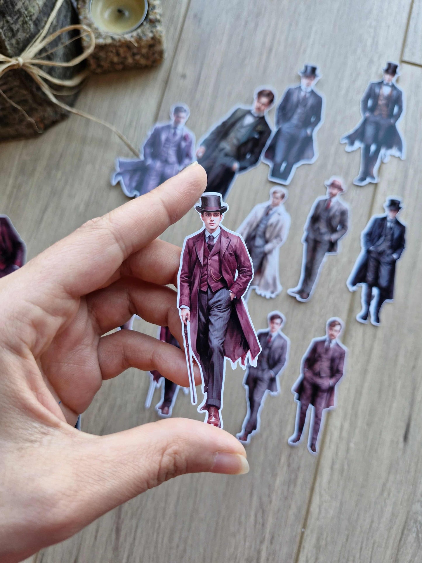 15 Adet Erkek Sticker Seti Bullet Journal Laptop Scrapbook Gentlemen Adam Victorian Men