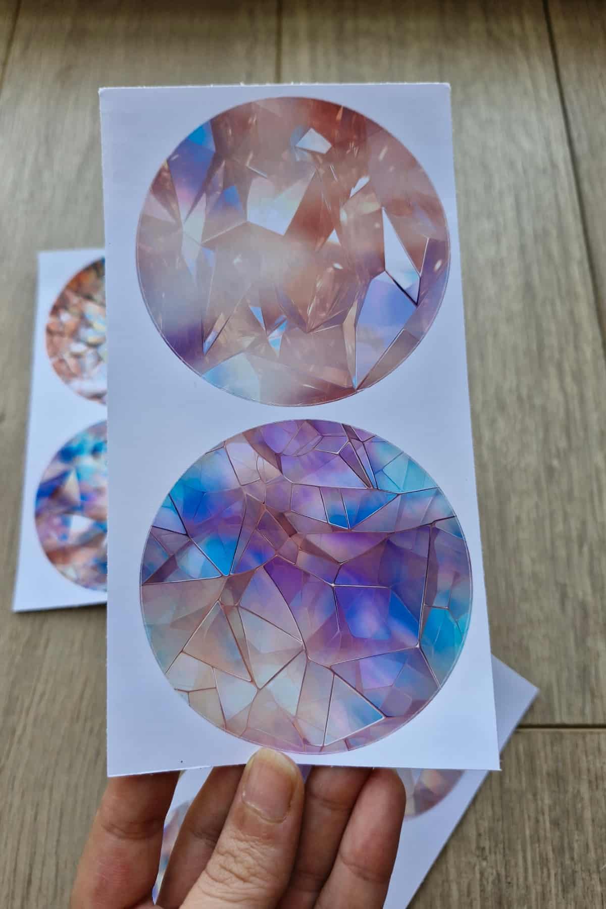 6 Adet Vitray Pembe Sticker Seti Bullet Journal Laptop Termos Scrapbook Renkli Cam Yuvarlak Sticker