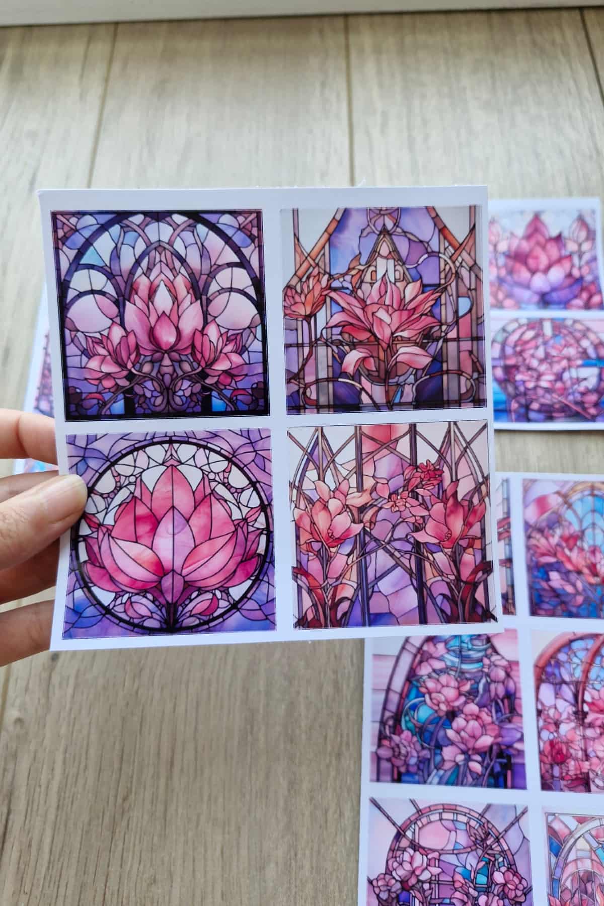20 Adet Vitray Pembe Sticker Seti Bullet Journal Laptop Termos Renkli Cam Kare Sticker