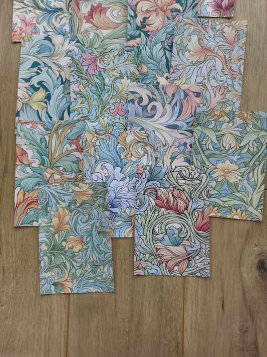 15 Adet Şal Desen Scrapbook Kağıt Seti Bullet Journal Dekupaj Kağıdı