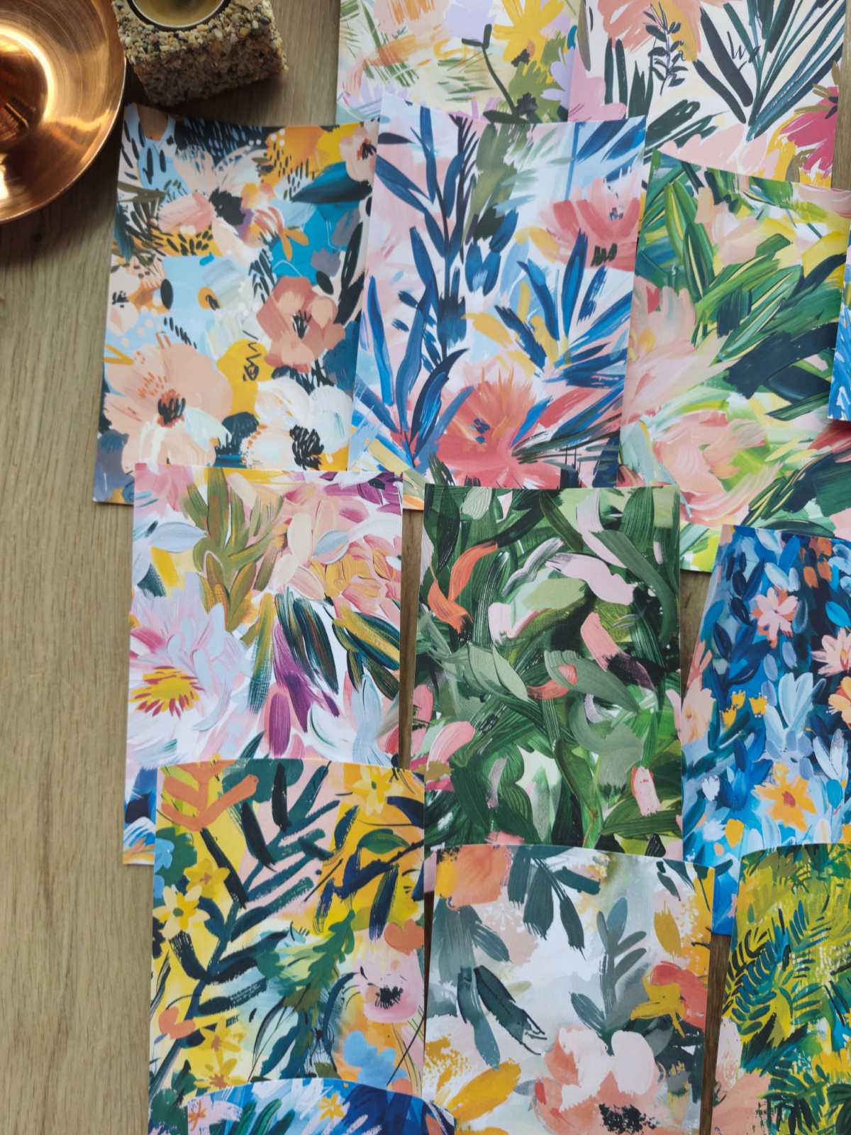 15 Adet Yağlı Boya Çiçek Temalı Scrapbook Kağıt Seti Bullet Journal Dekupaj Kağıdı