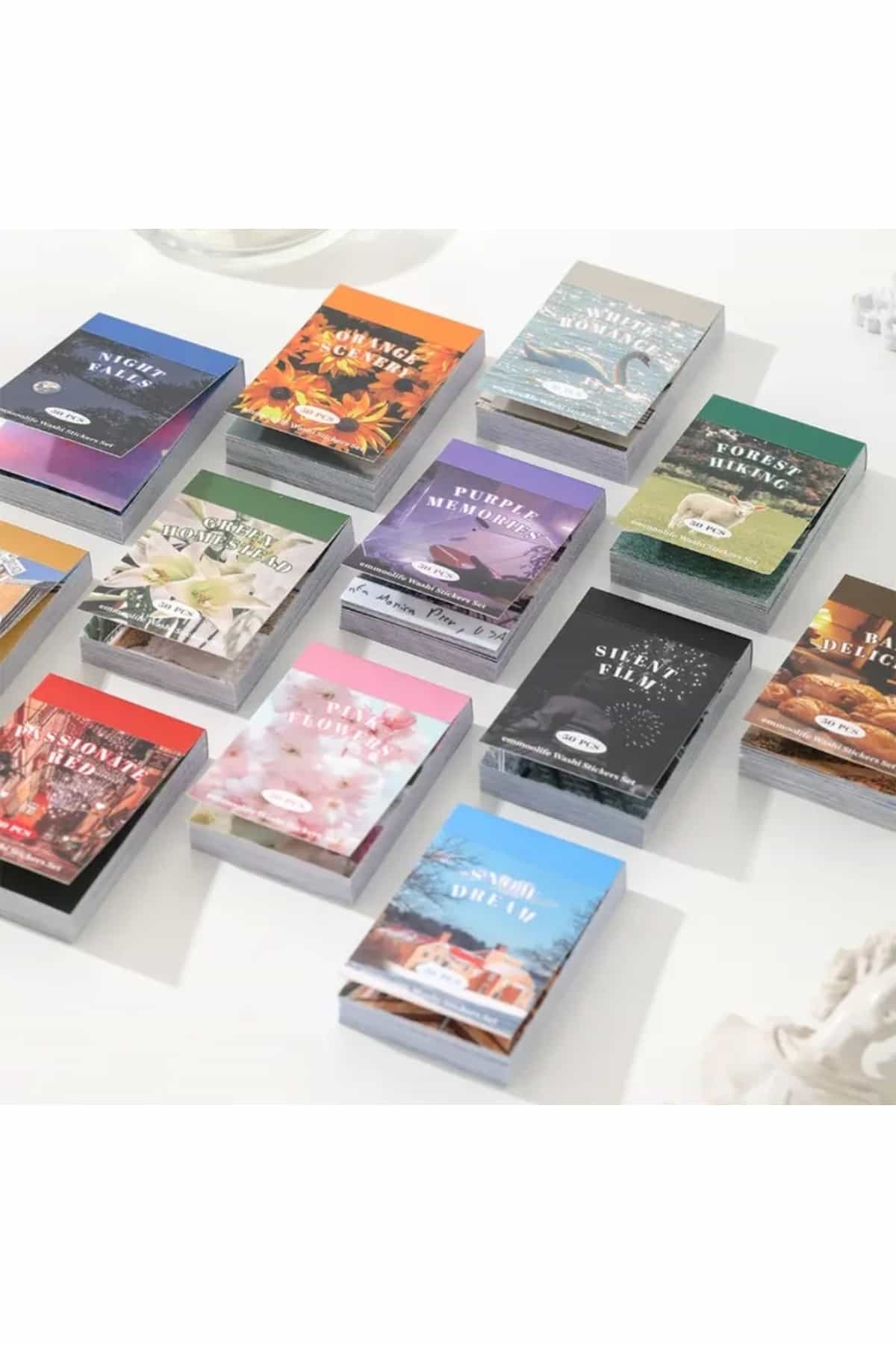 50 Sayfa Washi Sticker Kitapçığı Aesthetic Kare Sticker Ajanda Planlayıcı