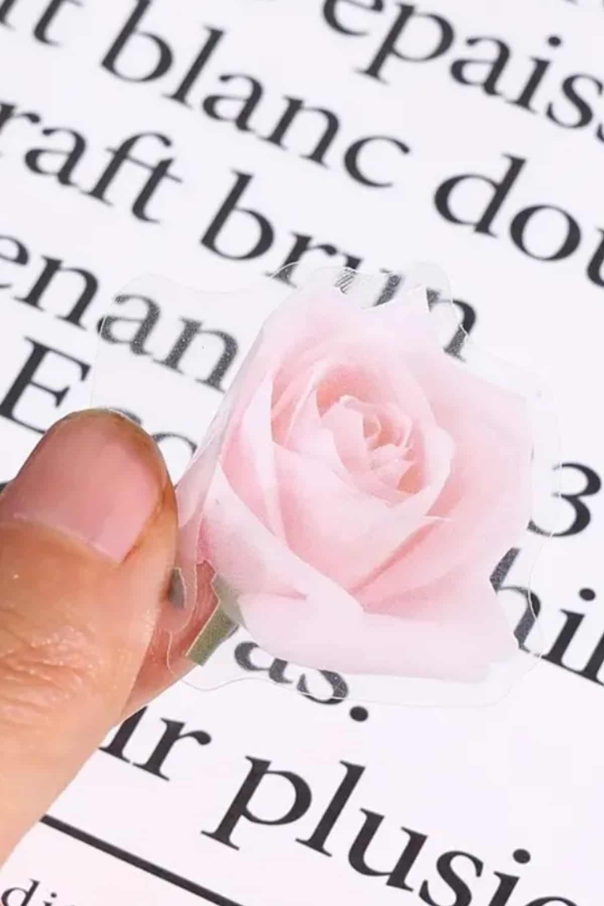 40 Adet Şeffaf Pembe Çiçek Sticker Bullet Journal Scrapbook Laptop Ajanda Planlayıcı Şeftali Çiçeği