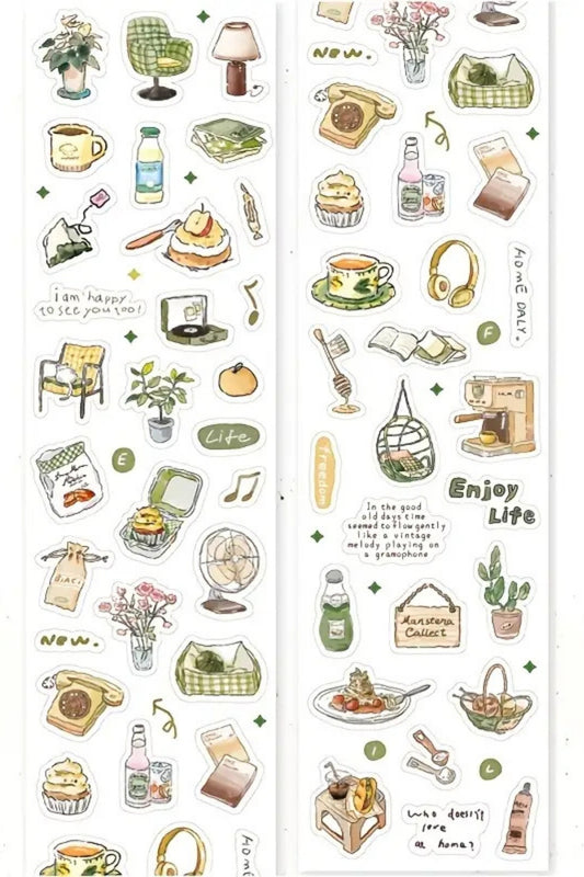 45 Adet Mini Washi Sticker Scrapbook Bullet Journal Ajanda Günlük Planlayıcı 6x35cm