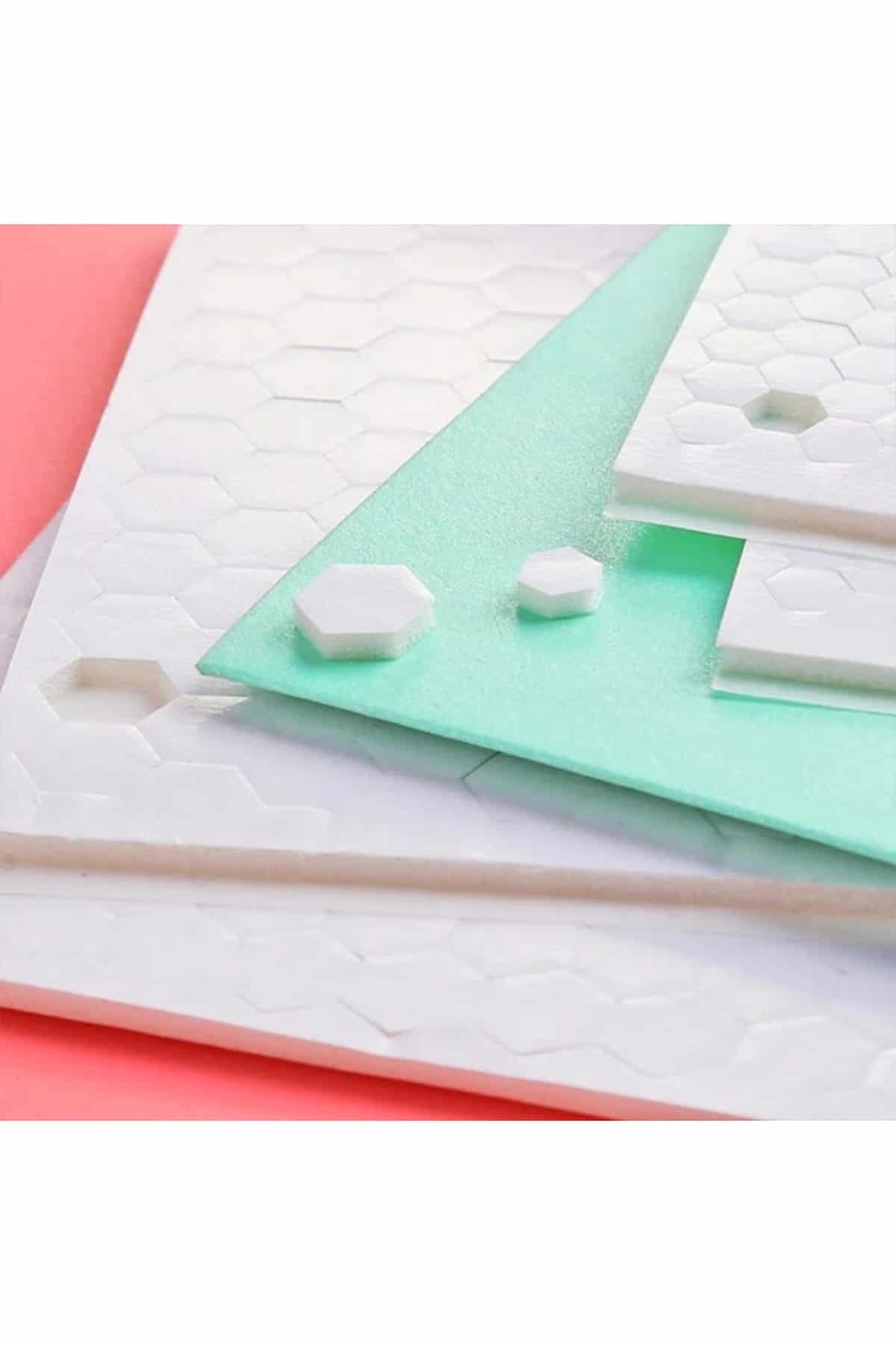 Çift Taraflı Altıgen Köpük Bant 100 Adet 1 cm Scrapbook Bullet Journal