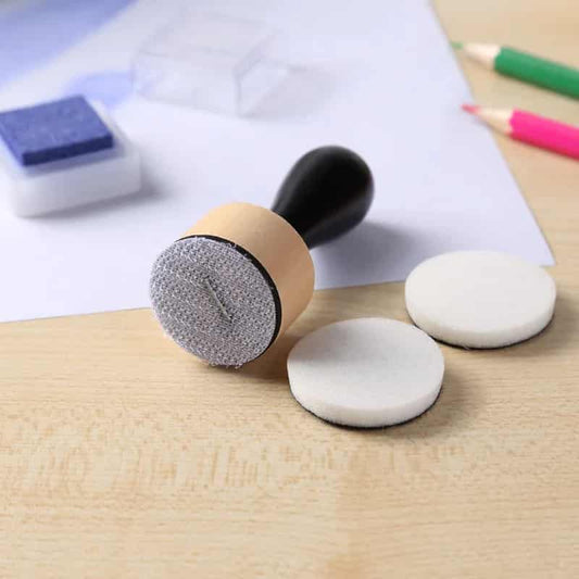 Ahşap Uçlu Mürekkep Karıştırma Aparatı ve 2 Adet Yedek Sünger Düz Sünger Scrapbook Bullet Jounal