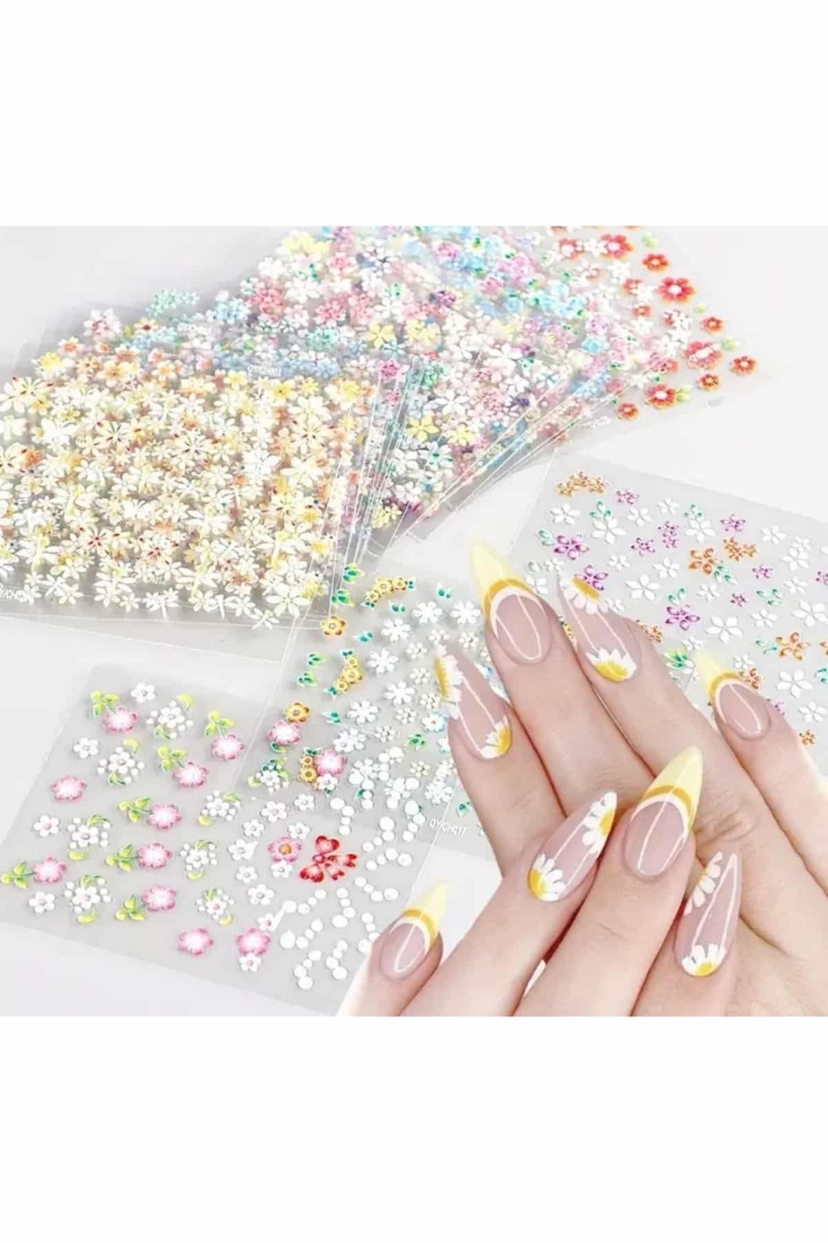 30 Sayfa Tırnak Sticker Kelebek Sticker 3D Tırnak Süsleme Mini Sticker