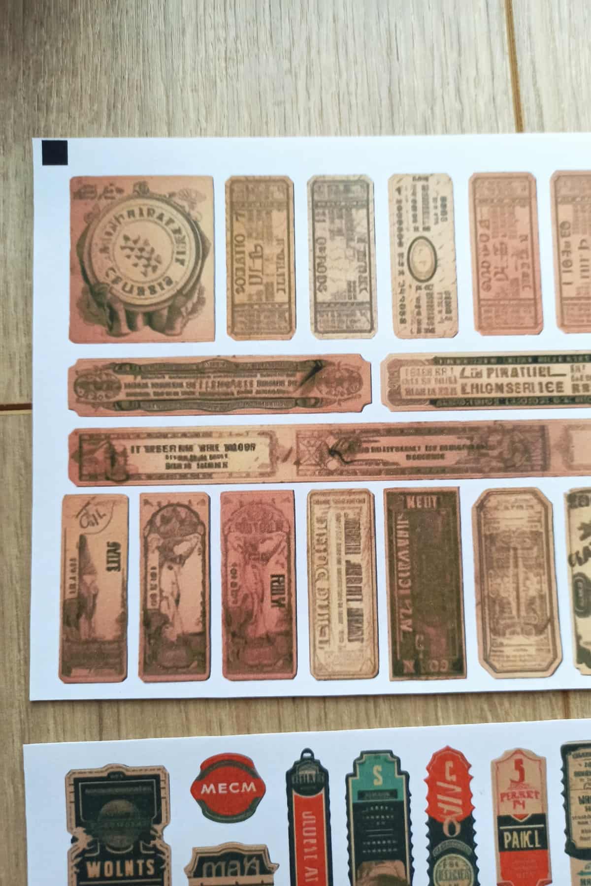 43 Adet Scrapbook Sticker Seti Bullet Journal Sticker Vintage Bilet Etiket Sticker