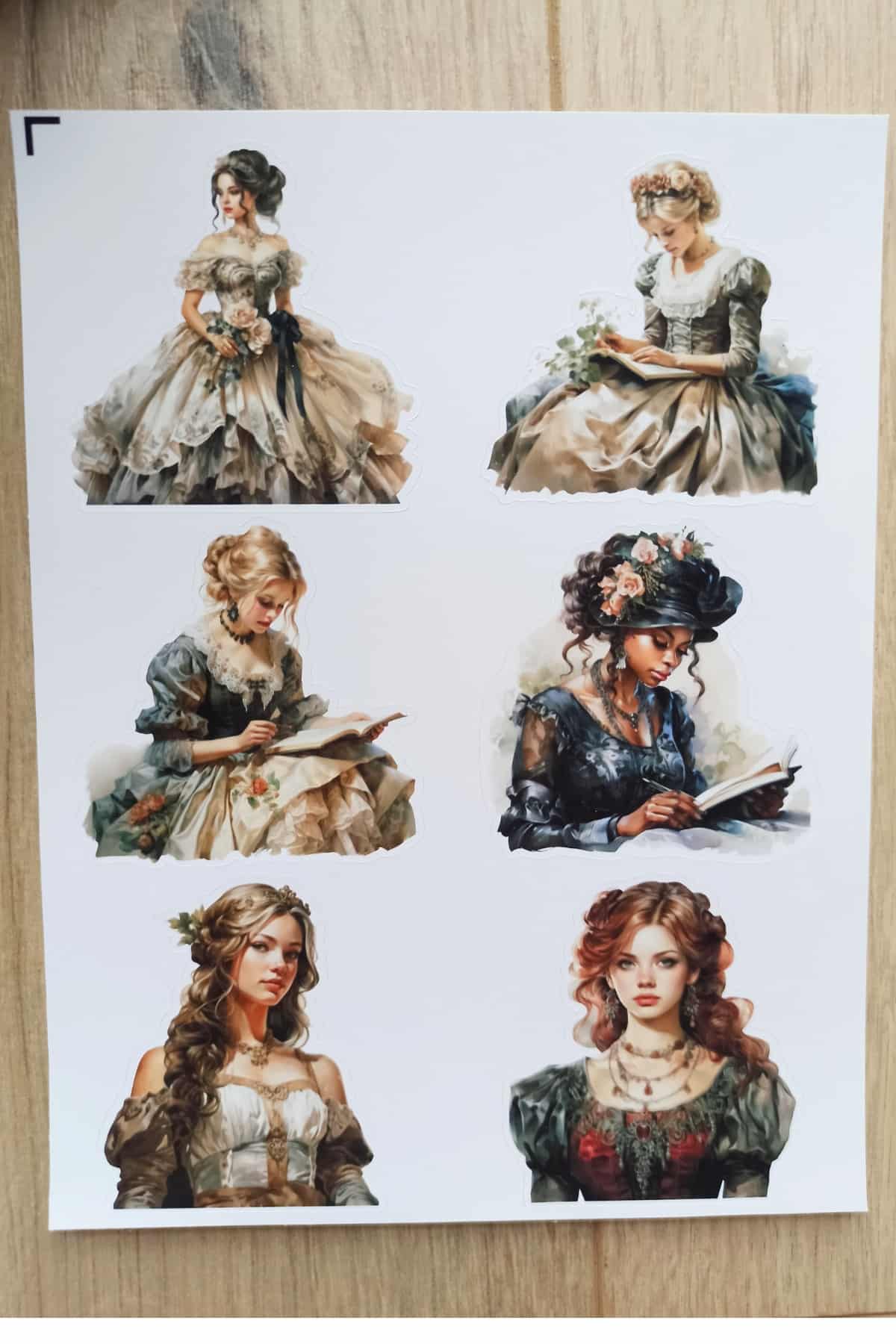 40 Adet Victorian Lady Sticker Bullet Journal Scrapbook Laptop Sticker Vintage Kadın Bundle