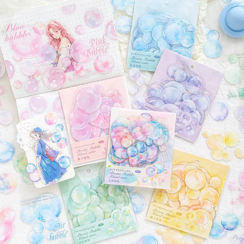 30 Adet Şeffaf Baloncuk Sticker Seti Bullet Journal Scrapbook Şeffaf Bubble Sticker Laptop Ajanda Planlayıcı