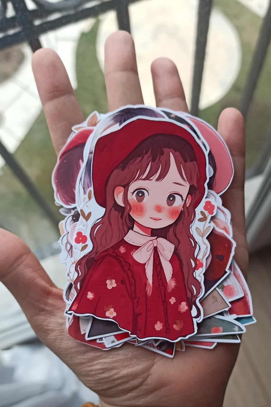 20 Adet Büyük Boy Sevimli Kız Sticker Bullet Journal Scrapbook Laptop Sticker Kawaii Girl Anime