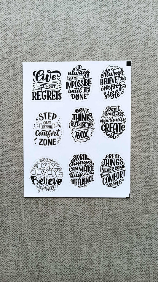 32 Adet Motivasyon Sticker Seti Cümle Sticker Seti Bullet Journal Laptop Termos Scrapbook