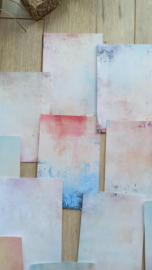 12 Adet Soft Pastel Renk Temalı Scrapbook Kağıt Seti Bullet Journal Dekupaj Kağıdı
