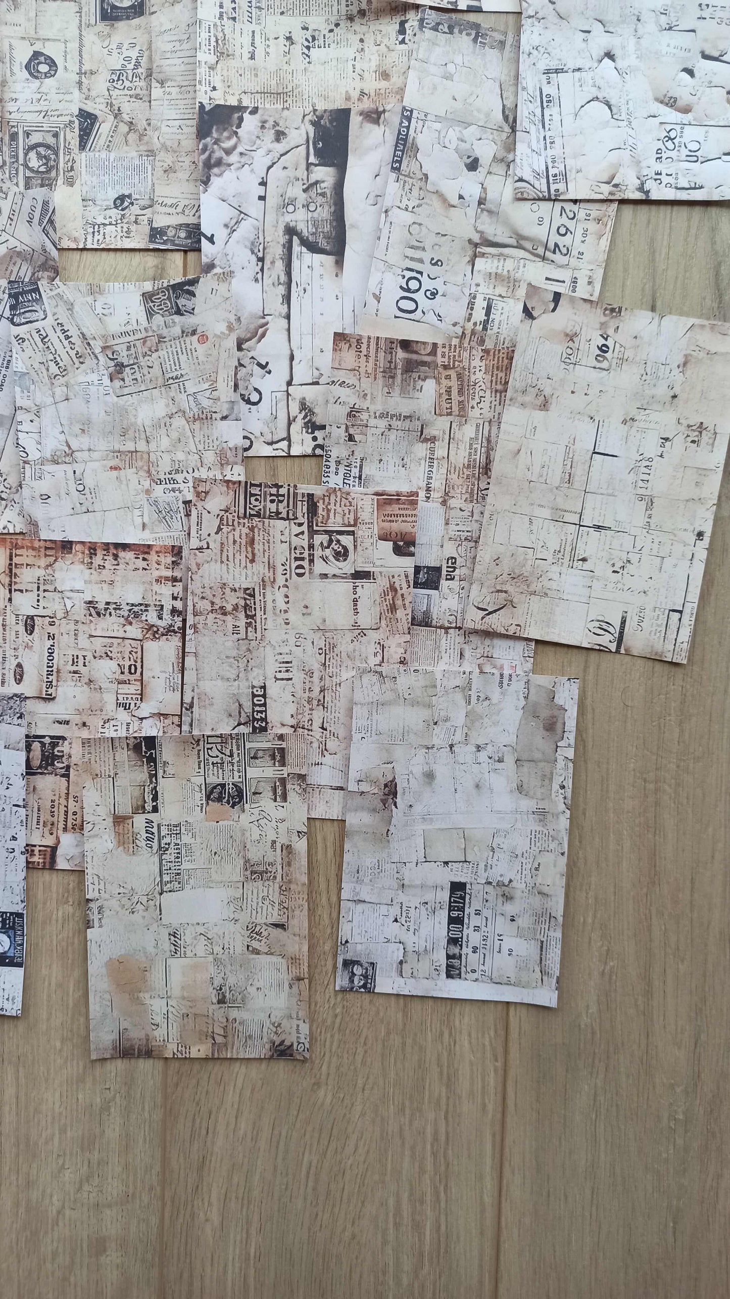 20 Adet Eskitme Vintage Gazete Temalı Scrapbook Kağıt Seti Bullet Journal Dekupaj Kağıdı