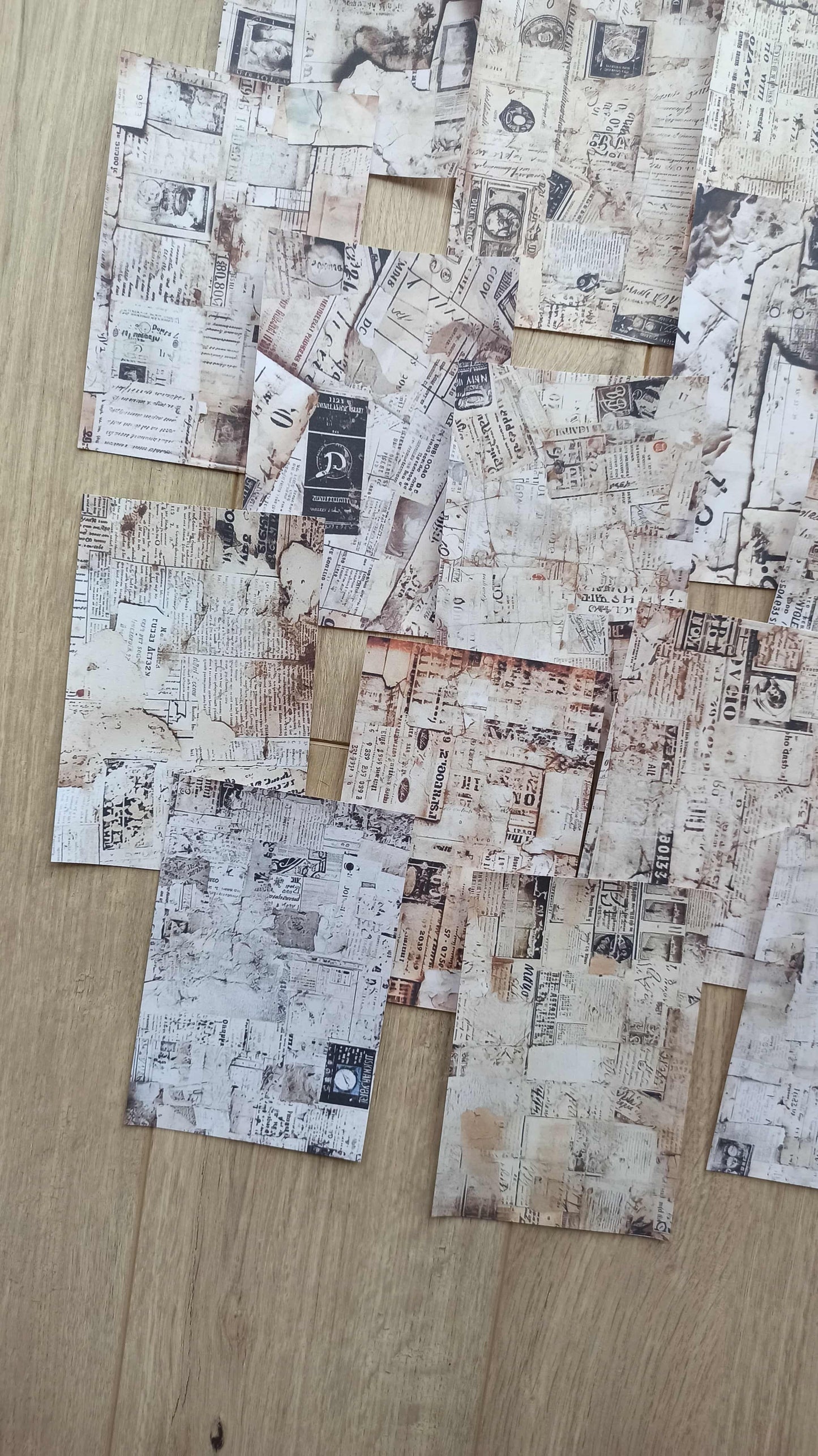 20 Adet Eskitme Vintage Gazete Temalı Scrapbook Kağıt Seti Bullet Journal Dekupaj Kağıdı