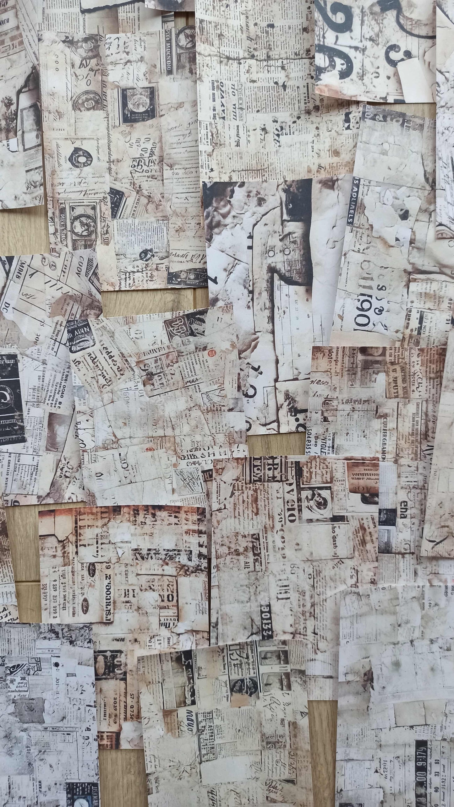 20 Adet Eskitme Vintage Gazete Temalı Scrapbook Kağıt Seti Bullet Journal Dekupaj Kağıdı