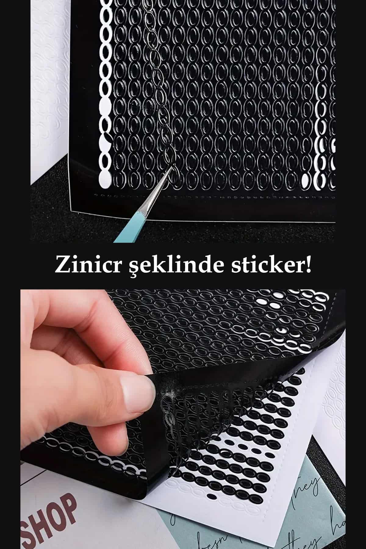 4 Sayfa Zincir Sticker Seti Parlak Bullet Journal Scrapbook Laptop Ajanda Planlayıcı Süsleme