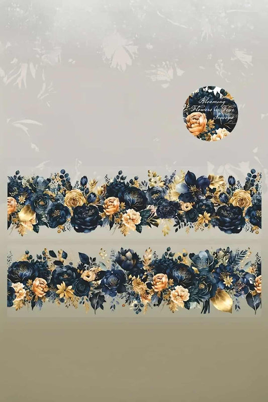 Şeffaf Çiçek Pet Bant Rulo 5cmx2m Scrapbook Bullet Journal Ajanda Washi Tape