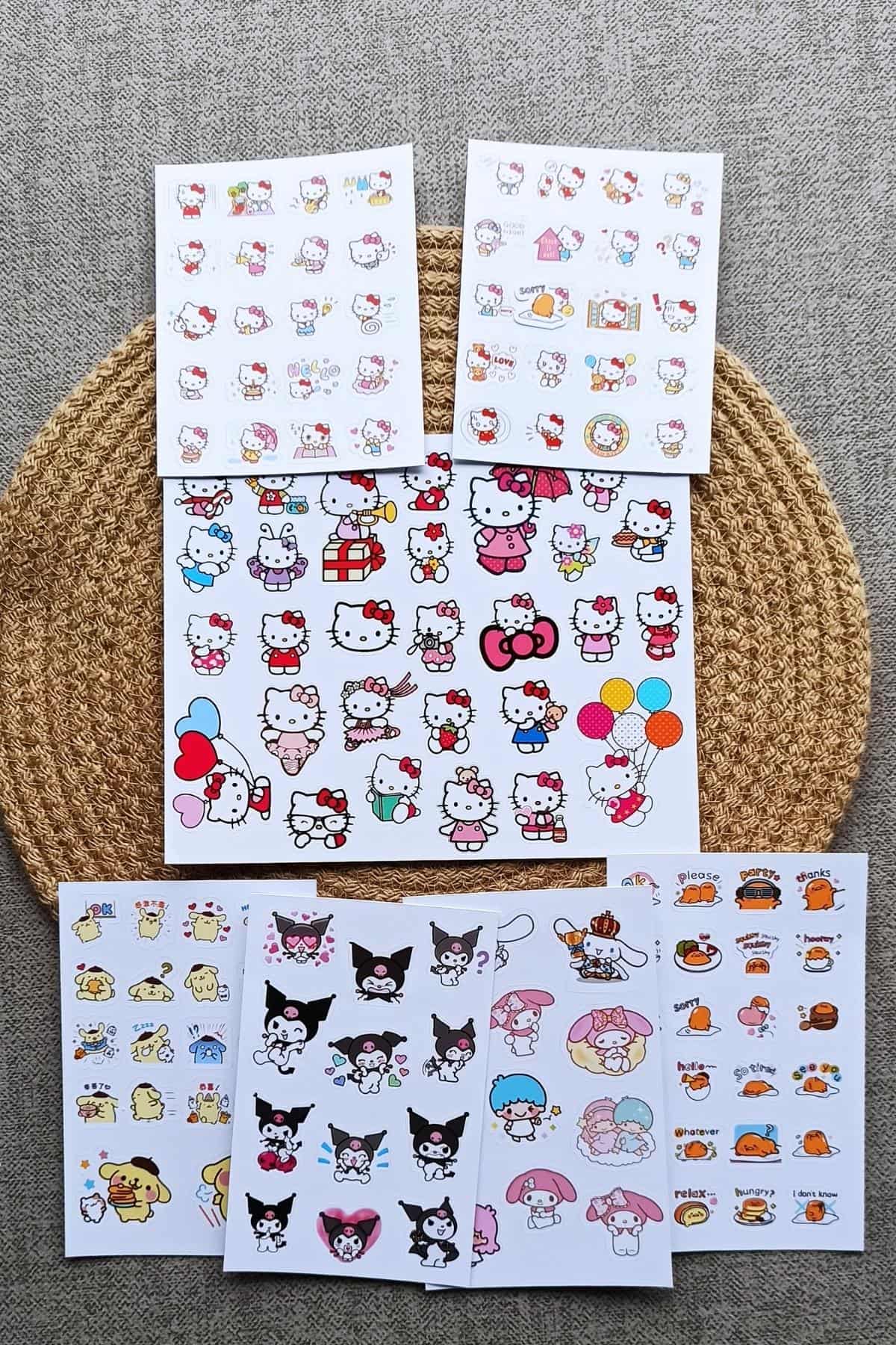133 Adet Sanrio Karakter Sticker Seti Hello Kitty Sticker Kuromi Pompom Purin Gudetama My Melodi