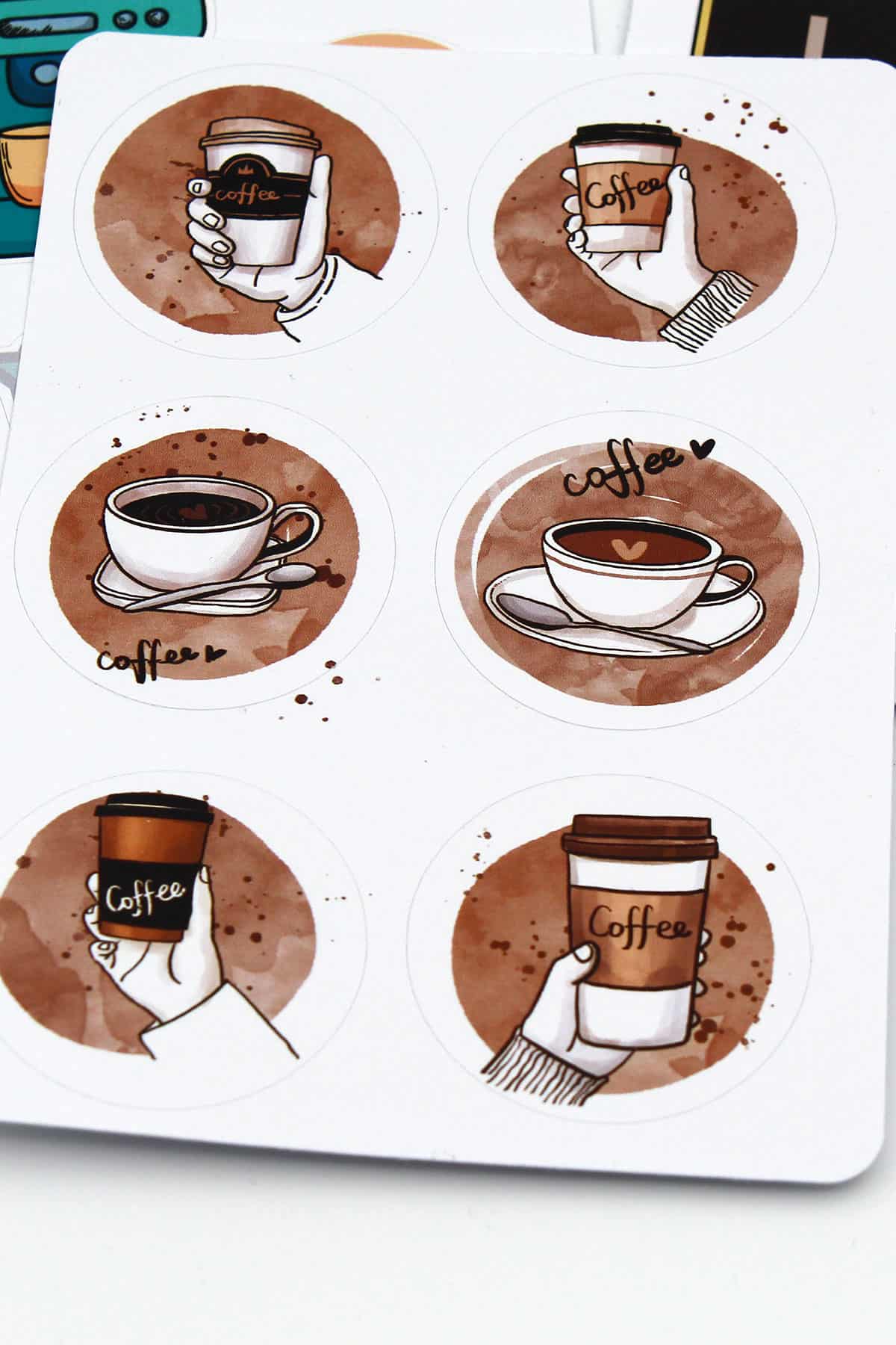 Kahve Temalı Sticker Seti