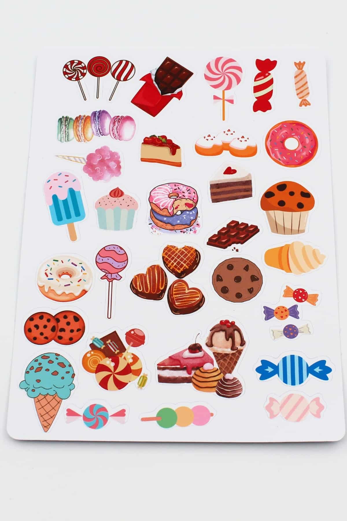 62 Adet Şekerleme Sticker Seti Tatlı Sticker Seti Sweets Laptop Sevimli Renkli Sticker