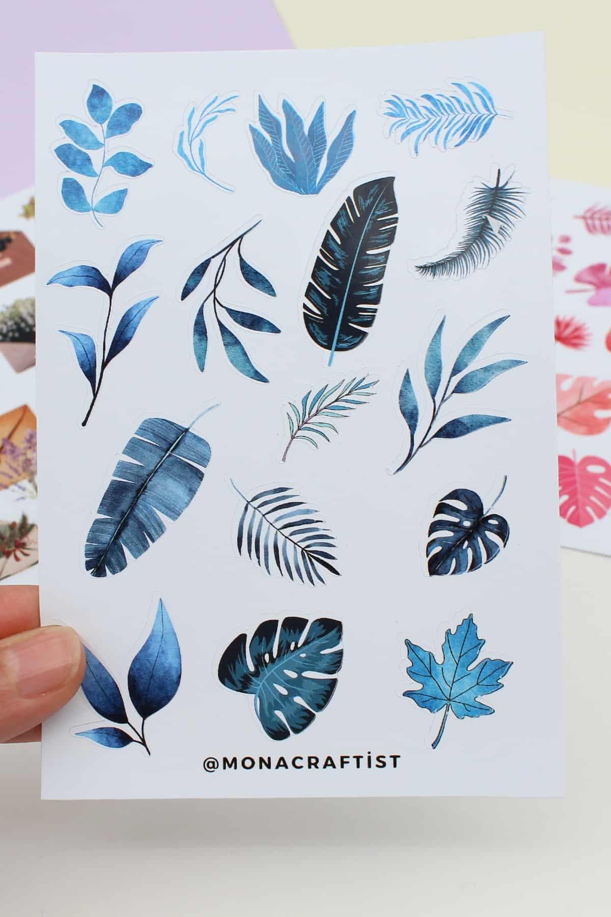 78 Adet Yaprak Sticker Seti Bullet Journal Çiçek Sticker Doğa Sticker