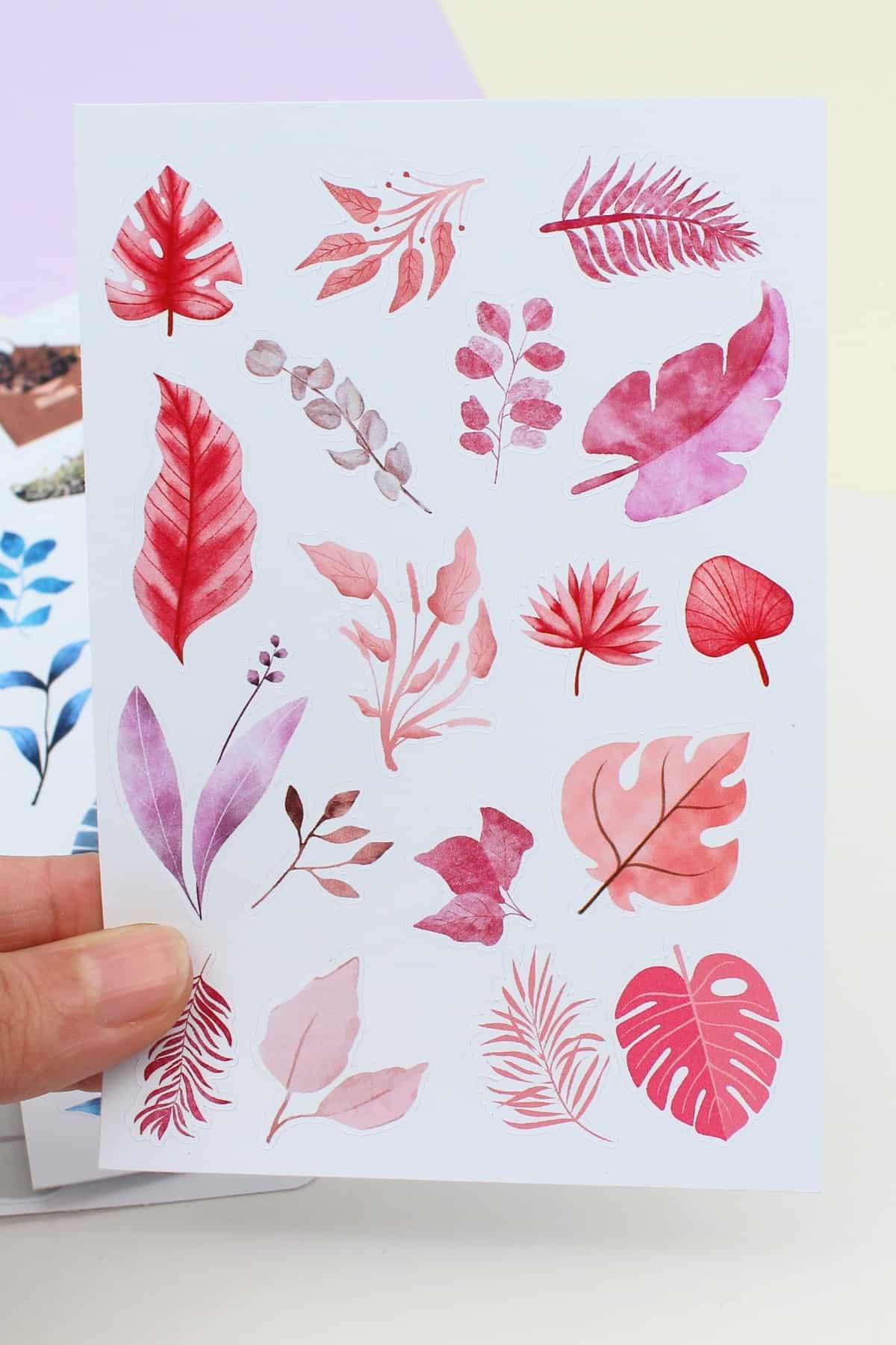 78 Adet Yaprak Sticker Seti Bullet Journal Çiçek Sticker Doğa Sticker