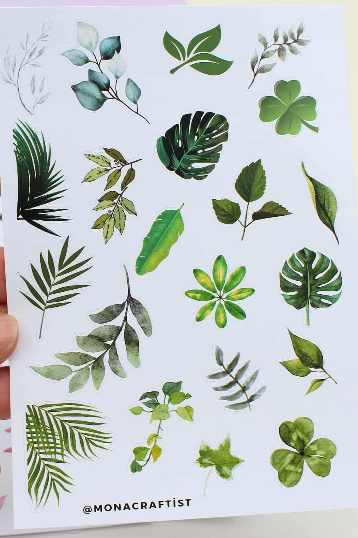 78 Adet Yaprak Sticker Seti Bullet Journal Çiçek Sticker Doğa Sticker