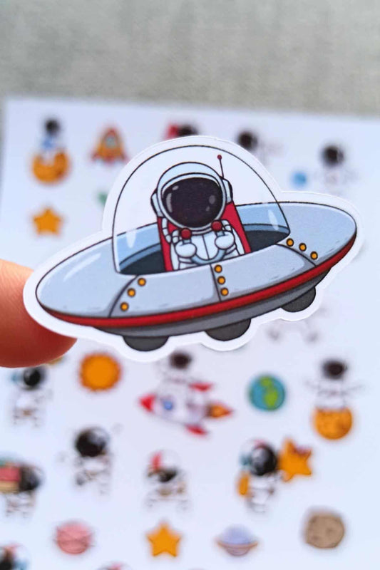 31 Adet Astronot Sticker Seti Uzay Sticker Çocuk Sticker