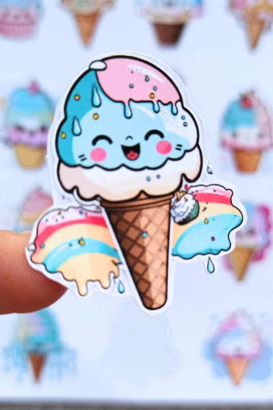 13 Adet Sevimli Dondurma Sticker Seti Cupcake Sticker Çocuk Sticker