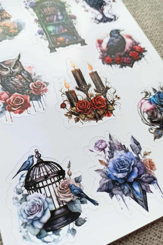 12 Adet Gothic Sticker Bullet Journal Scrapbook Laptop Sticker