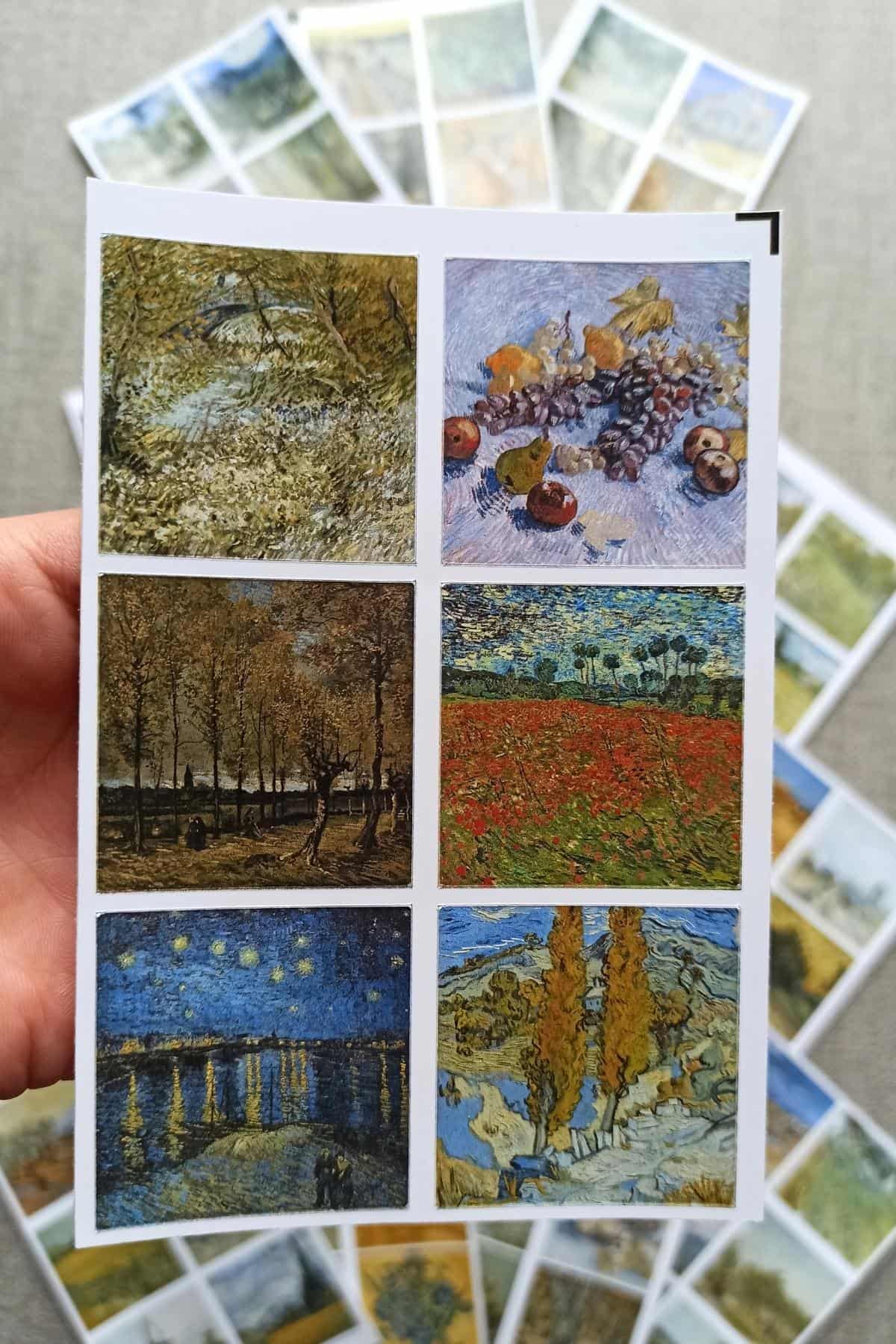 16 Parça Van Gogh Sticker Seti 96 Adet Kare Laptop Sticker