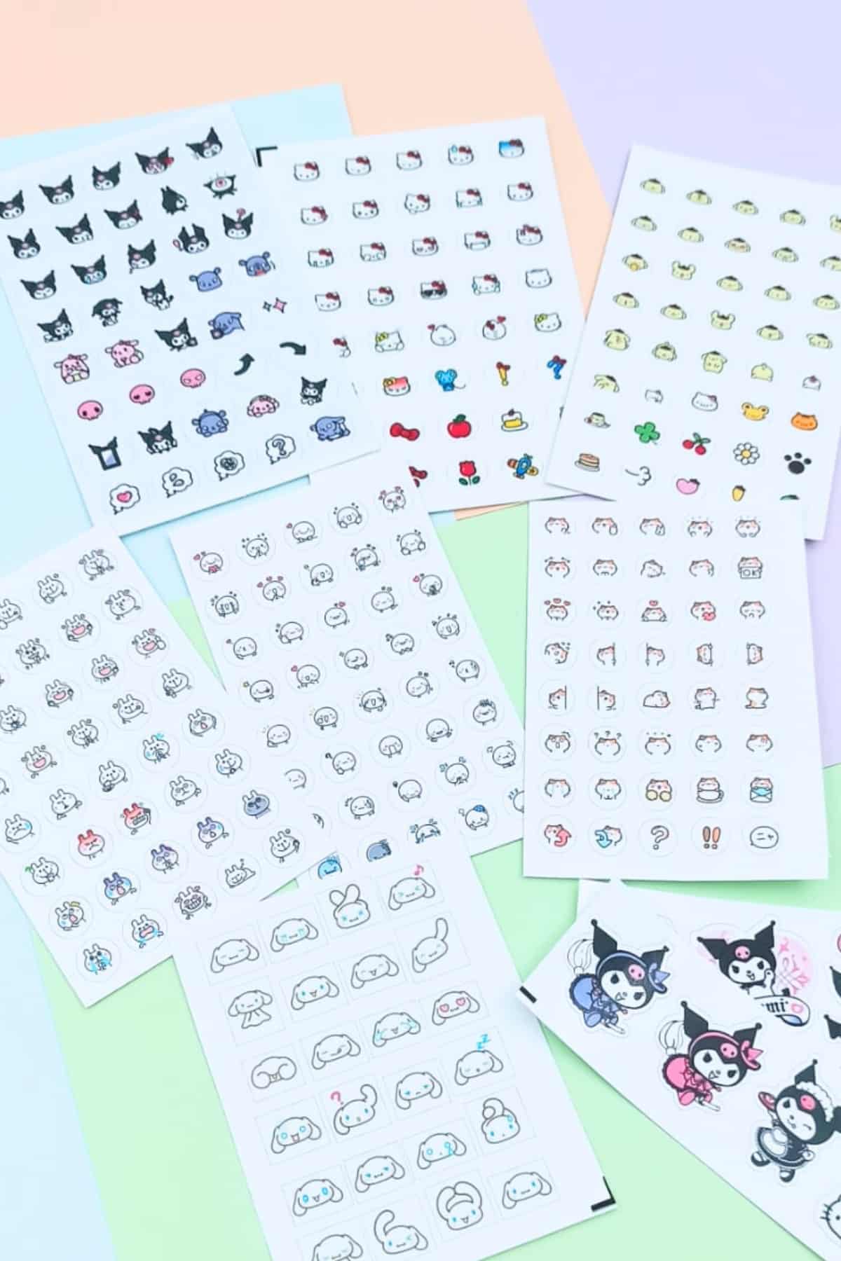 500 Adet Hello Kitty Sticker Seti 20 Parça Kuromi My Melody Sanrio Laptop Sticker
