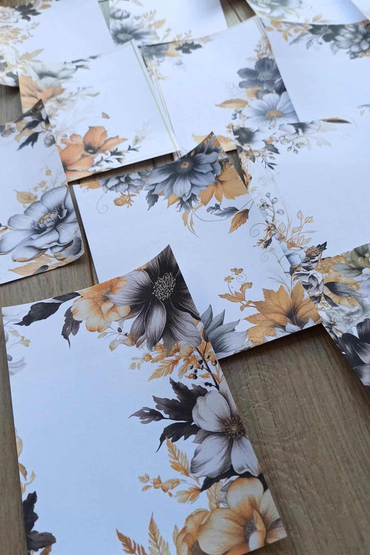 15 Adet Eskitme Vintage Gül Scrapbook Kağıt Seti Bullet Journal Dekupaj Kağıdı