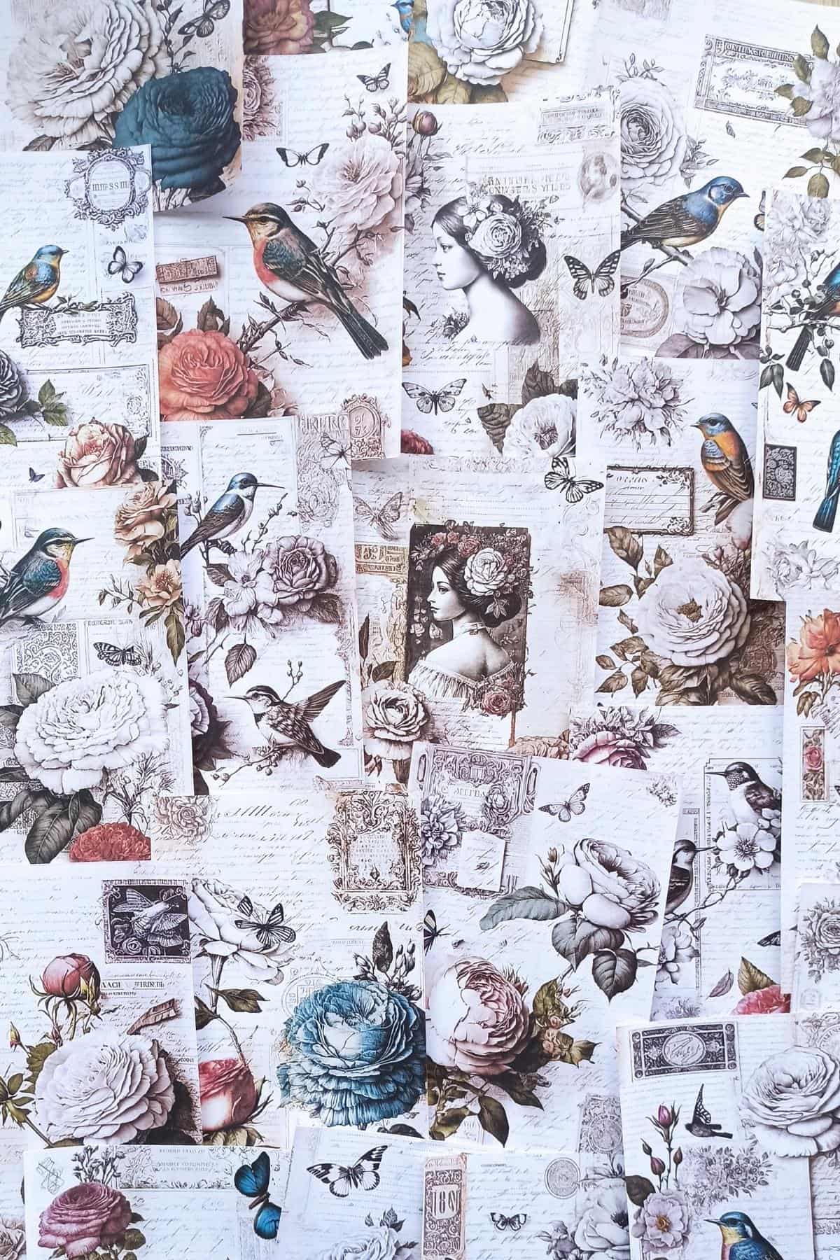 22 Adet Eskitme Vintage Scrapbook Temalı Scrapbook Kağıt Seti Bullet Journal Dekupaj Kağıdı