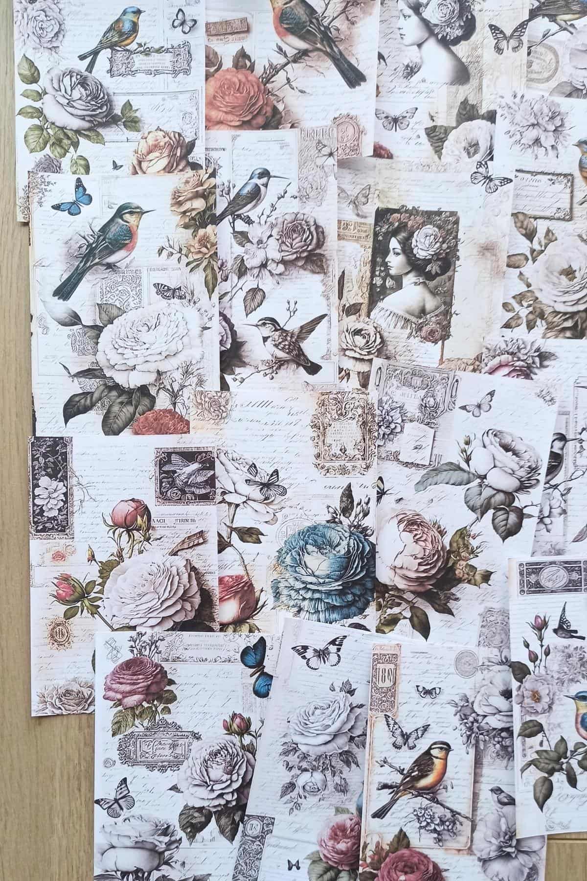 22 Adet Eskitme Vintage Scrapbook Temalı Scrapbook Kağıt Seti Bullet Journal Dekupaj Kağıdı
