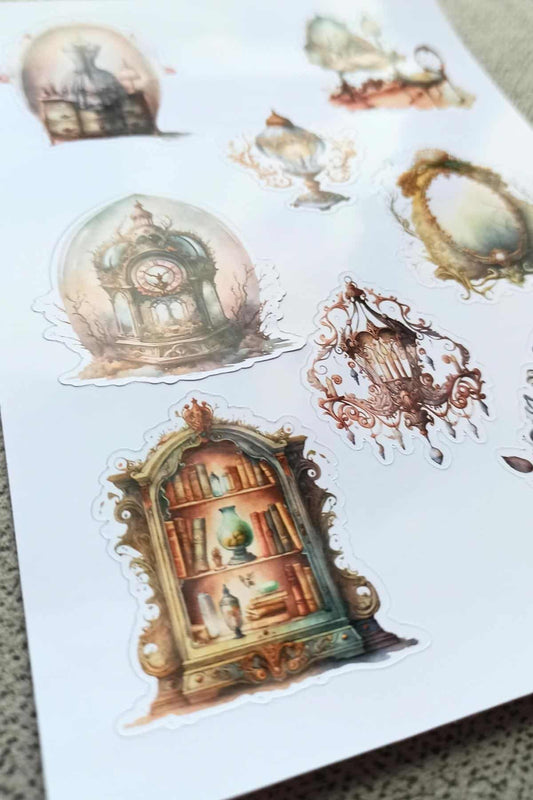 8 Adet Vintage Eşya Sticker Scrapbook Sticker Bullet Journal Sticker